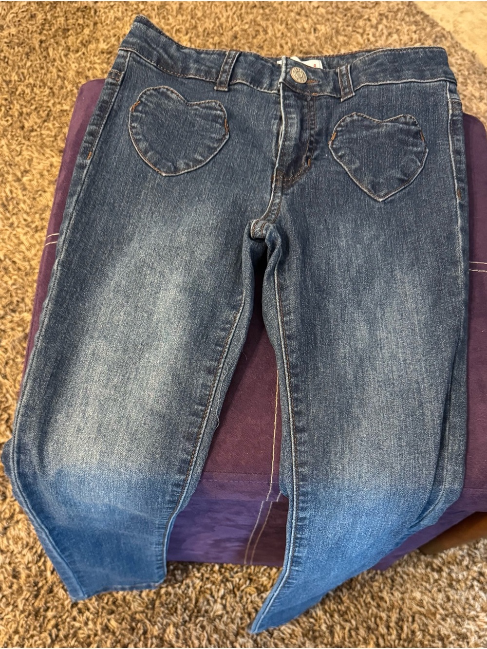 Women’s Blue Heart-Patch Denim Jeans by Epic Threads Sz 8